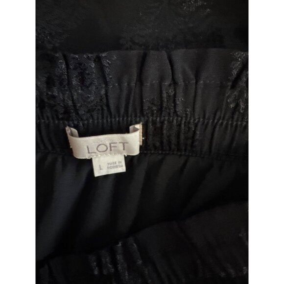 Loft Womens Black Jacquard Skirt size large Rayon lined - Picture 3 of 4